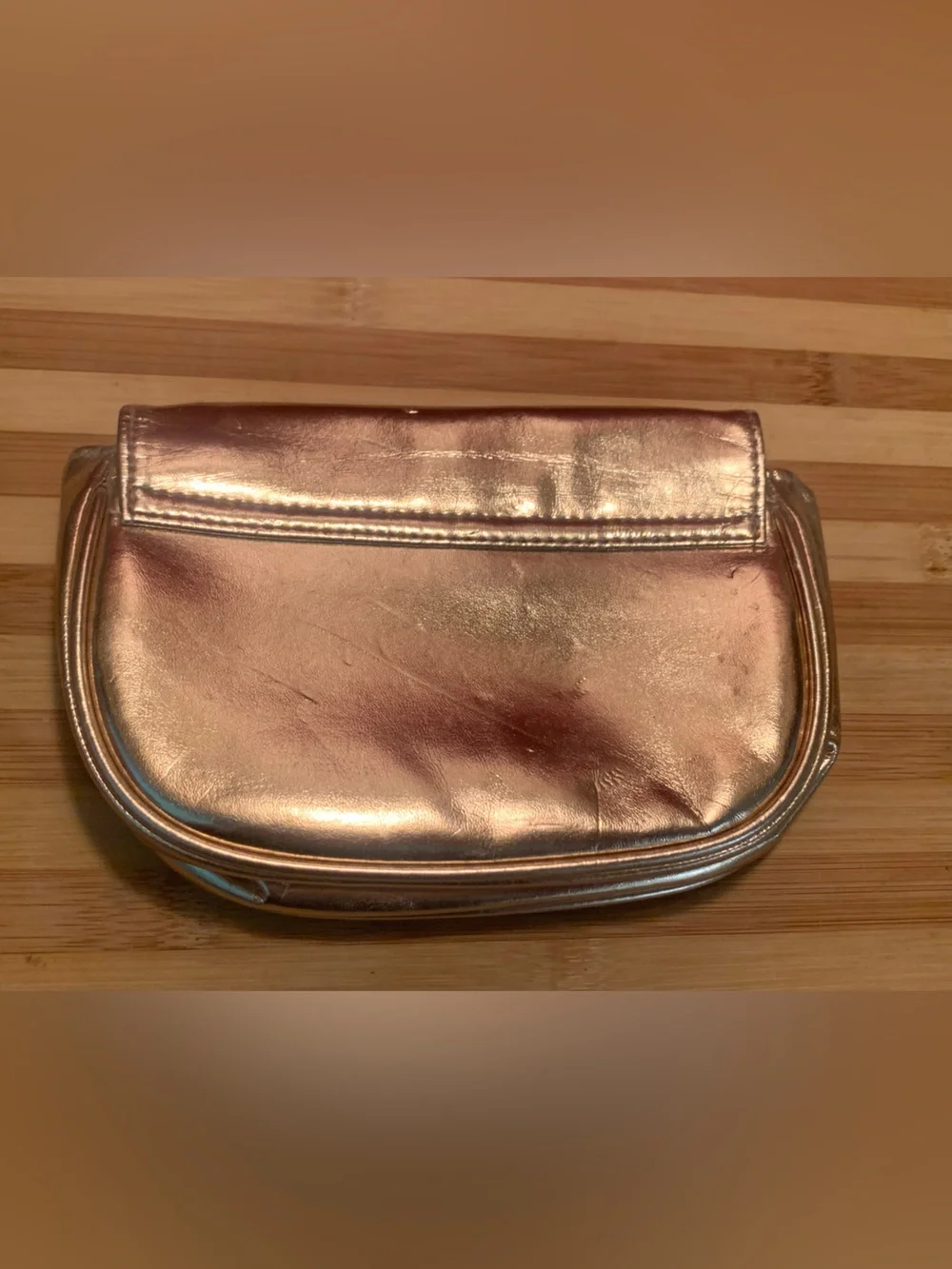 Dior Beauty Pouch Wristlet in Metallic Rose Gold